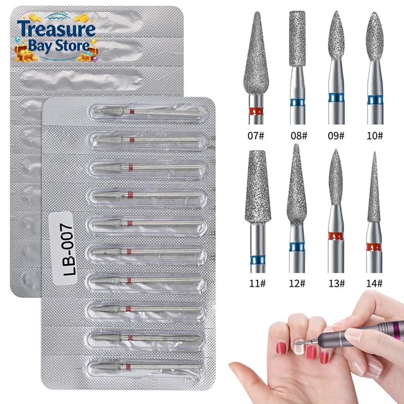 Stainless Steel Nail Drill Bits Set, Professional Electric Manicure Pedicure Grinding Tools For Gel Polish Removal