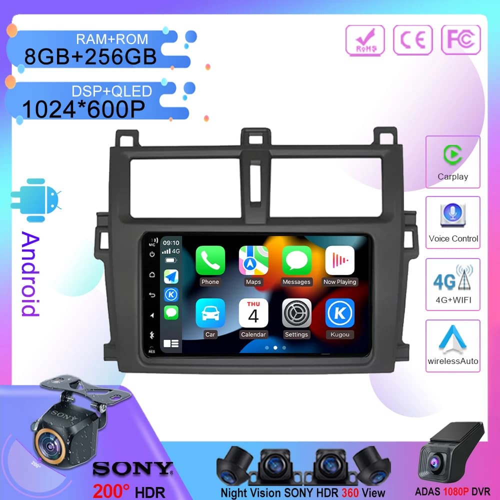 7 Inch Android For Toyota Verso-S Ractis Subaru Trezia Carplay Car Auto Radio Stereo GPS Navigation Multimedia Player Head Unit