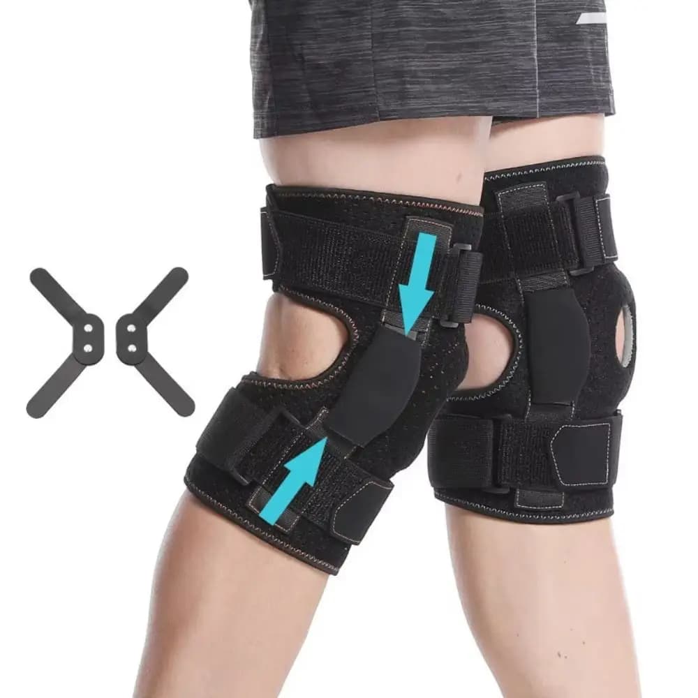 Stabilizzatori laterali per ginocchiera a compressione, ginocchiera aperta per rotula, cinturino regolabile, protezione per ginocchio, supporto per ginocchio