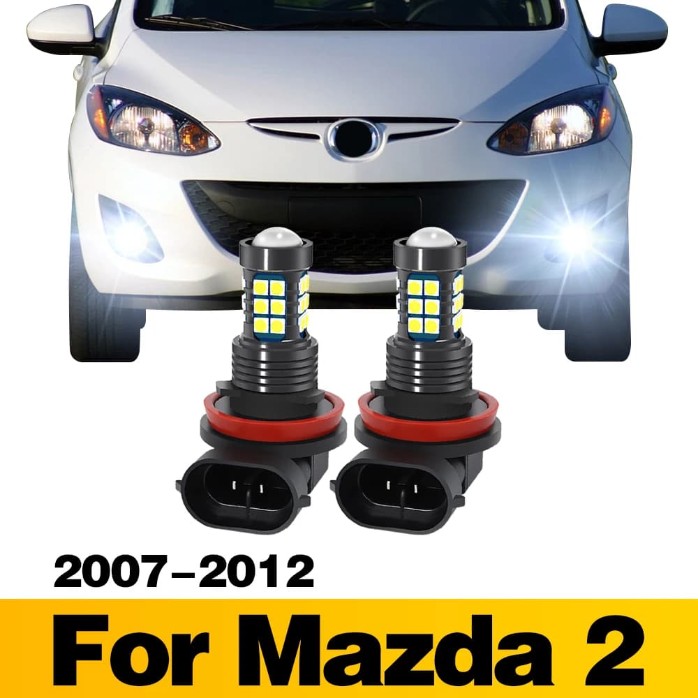 2 pezzi lampada a LED accessori fendinebbia anteriori per auto per MAZDA 2 2007 2008 2009 2010 2011 2012