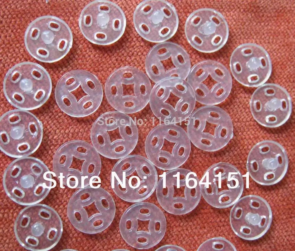 50set/lot 10mm Transparent Snap Buttons For Craft Sewing Baby Garment Buttons Scrapbooking Accessories