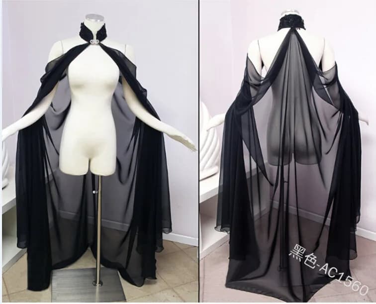Women's sweater with medieval chiffon shawl Wicca Robe dress cosplay Mant Halloween costume Mantle with slim shawls Scene costume