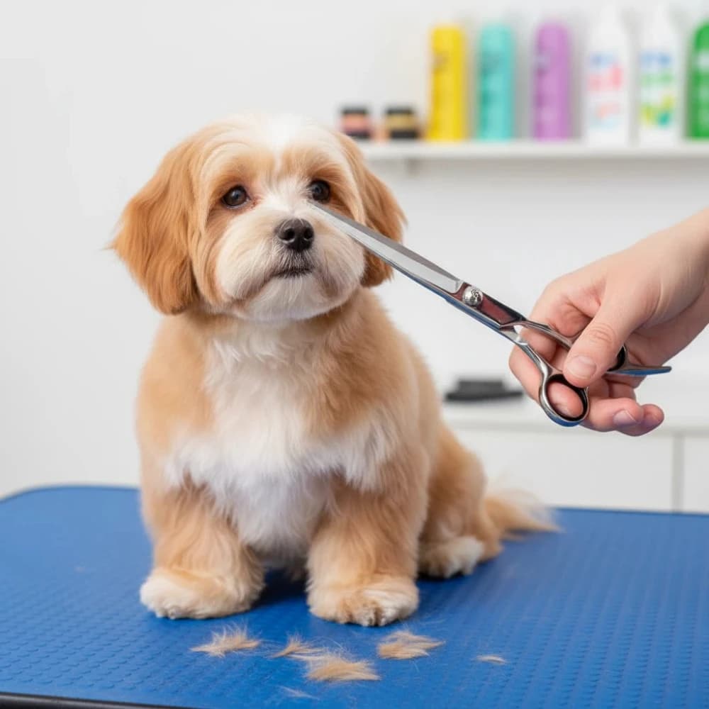 Con punte rotonde di sicurezza Cesoie per toelettatura per animali domestici Cesoie per taglio peli di cani in acciaio inossidabile argento Forbici per curve per parrucchiere per animali domestici
