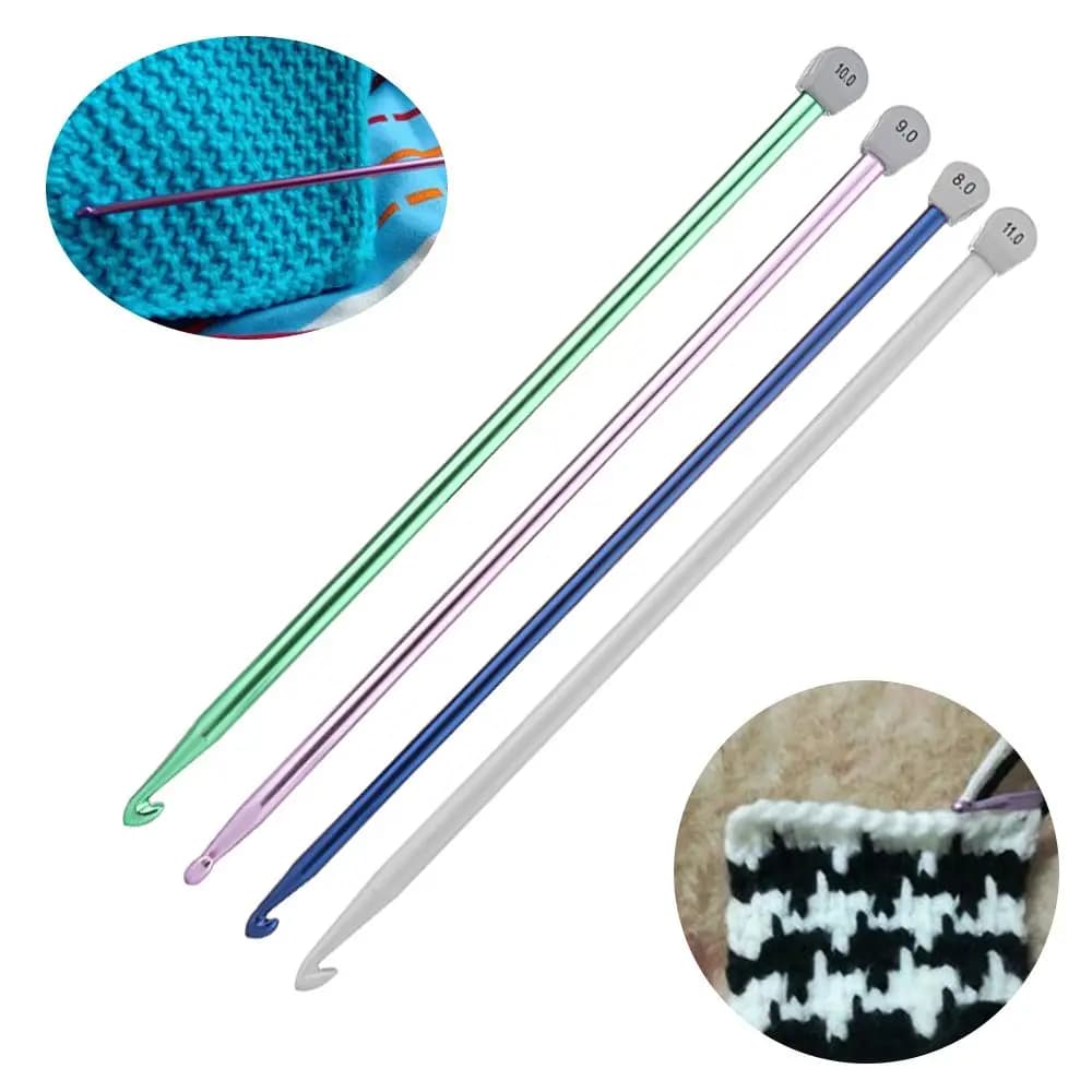 2.5mm-11mm tunisino afgano lungo sciarpa maglione uncinetti lavoro a maglia strumento di tessitura ago