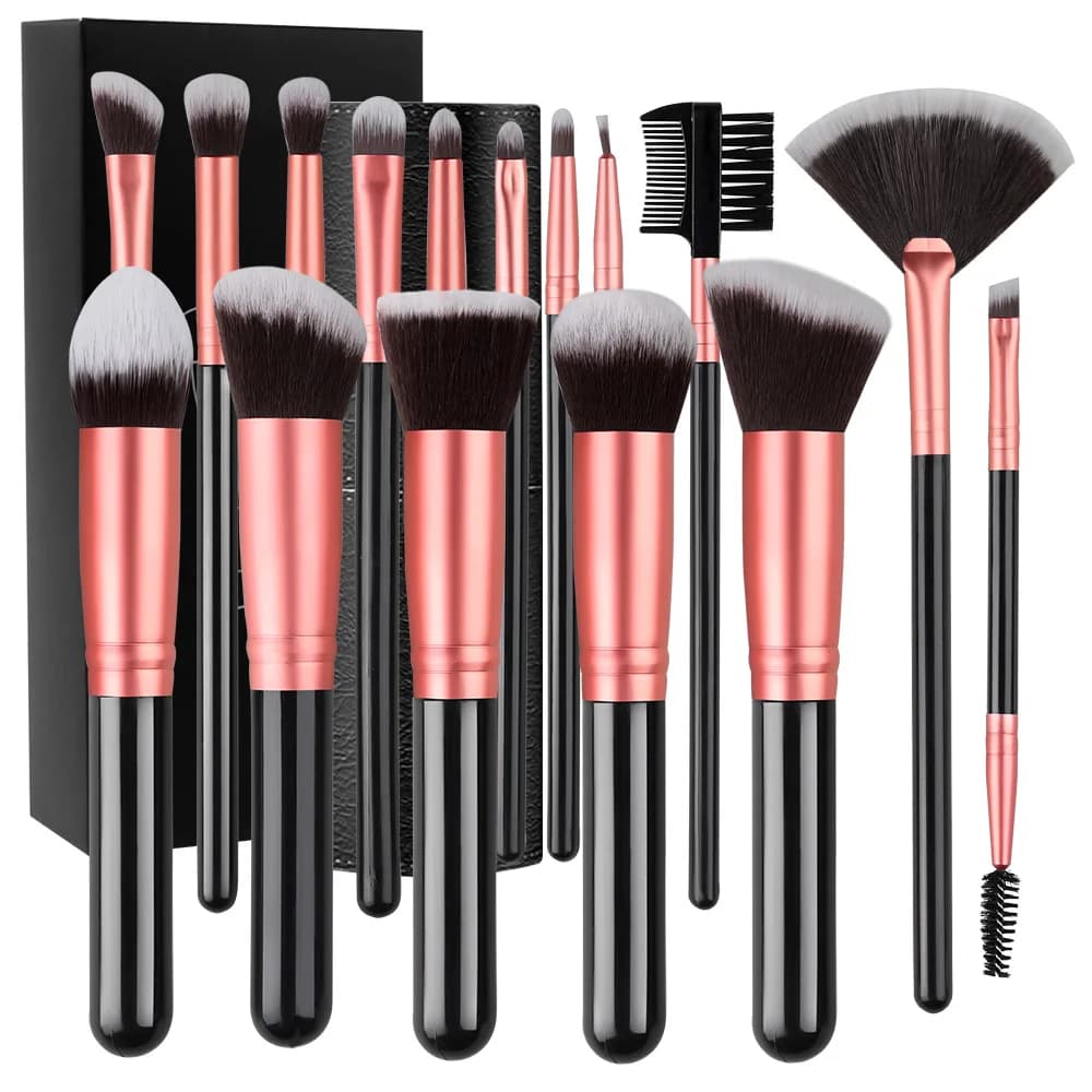 Professional set of 14/16 Makeup Brushes, Soft and Soft, for Umbrella, Fondotinta, Blush, Cypria and Correctors, Female Beauty Tools