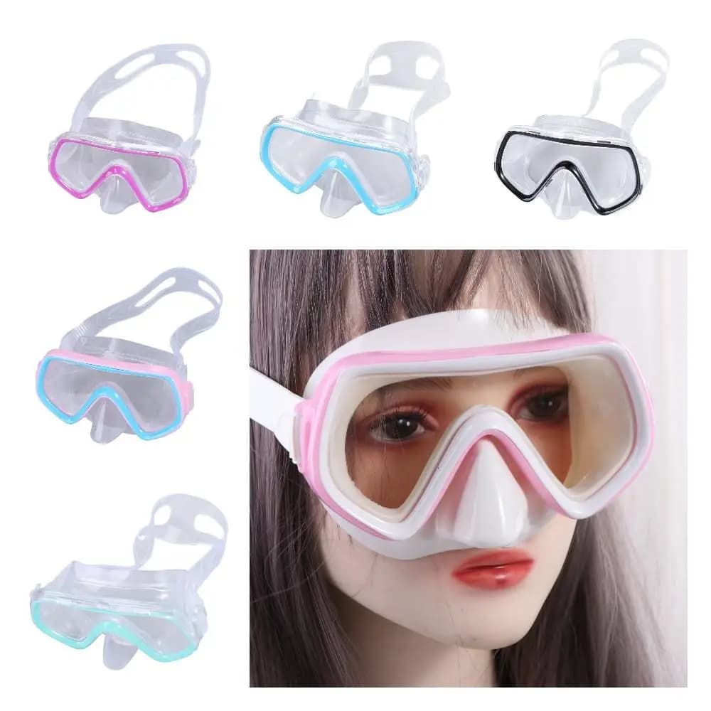 Kids swimming glasses for PC, PVC strap, anti-fog, underwater mask for children, wide view with nose cover, swimming glasses for swimming pool, 3-8 years old