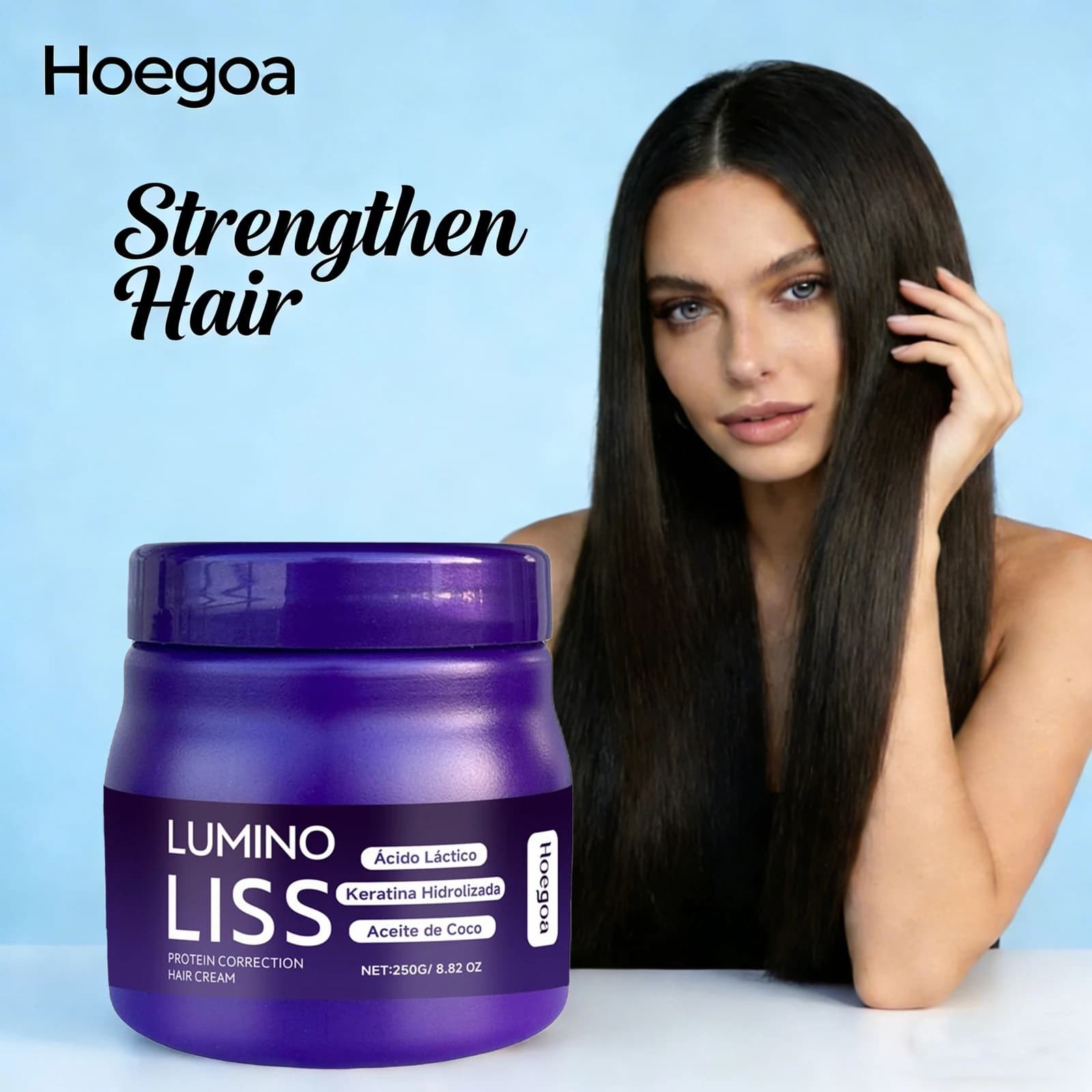 Crema Lisciante Proteica per Capelli, Riparazione Capelli Ricci e Crespi, Balsamo per Capelli Danneggiati, Riduce la Rottura, Maschera Nutriente per Capelli