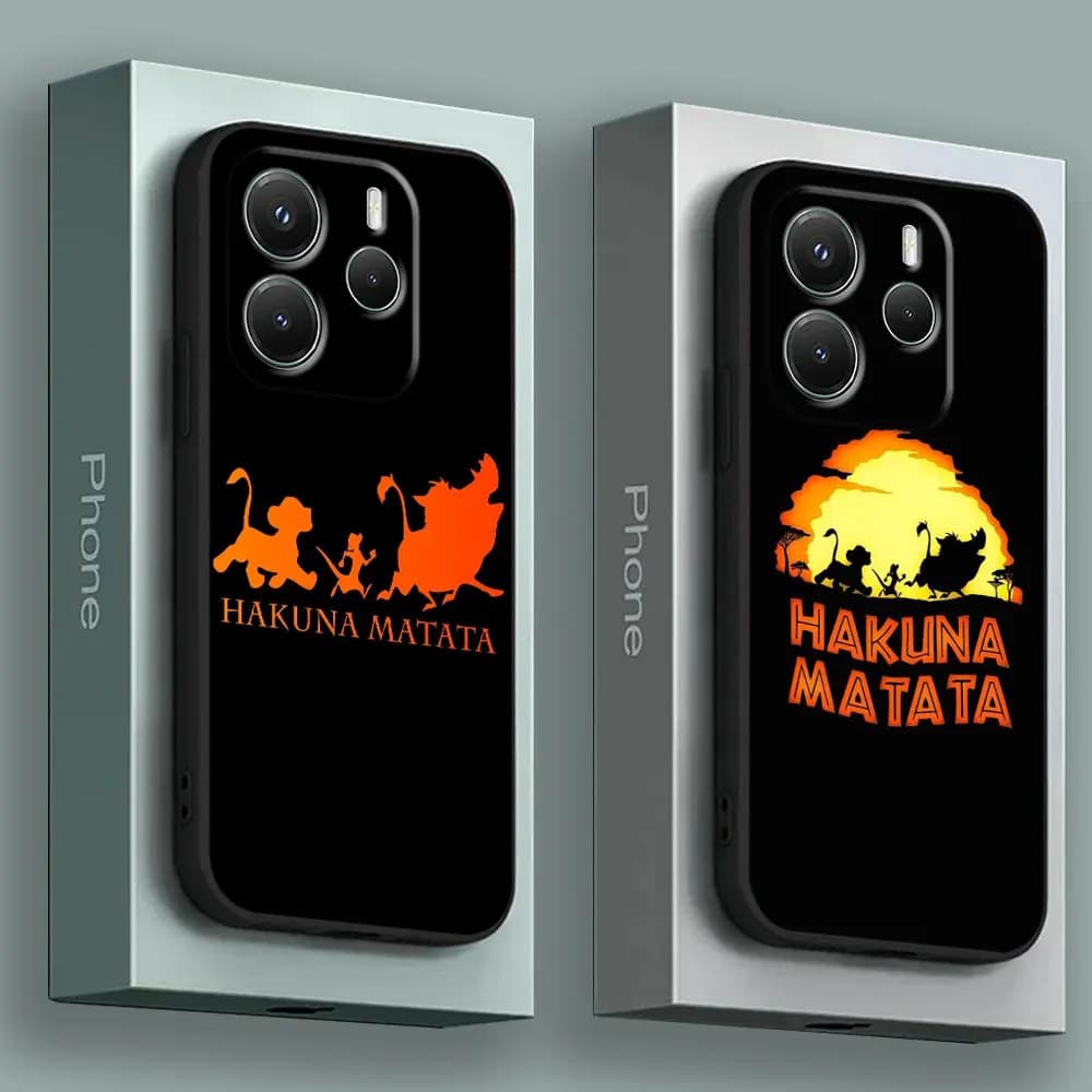 HAKUNA MATATA Lion King Cover per telefono per Redmi 15C 14C 13C 12C Cover per Redmi Note 15 14 13 12 Pro Plus 11 10 8 Pro Cover in silicone
