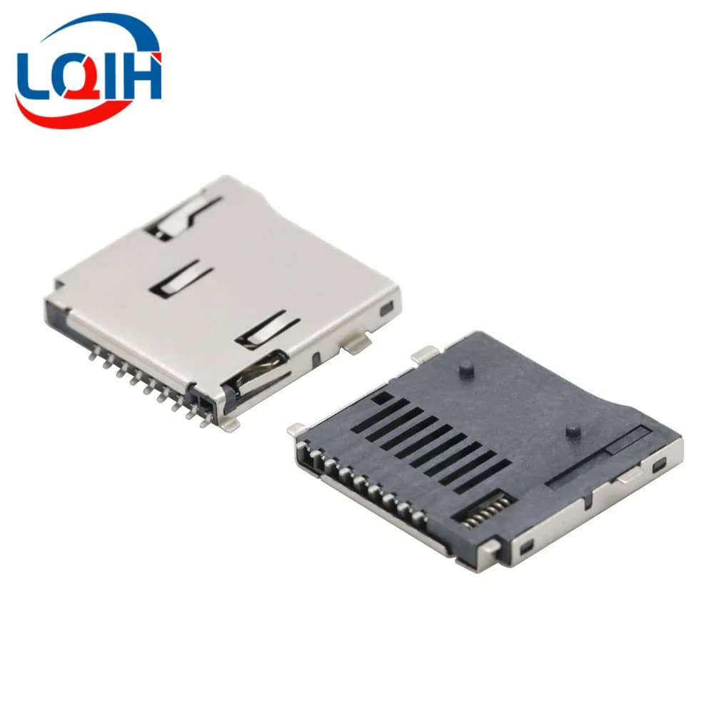 10PCS SMD Self Elastic TF Card Holder Reader Card Holder Push Type 9pin doppia pressione saldatura esterna Slot per schede TF