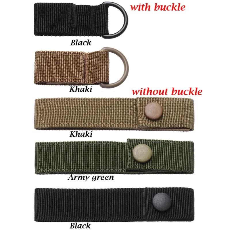 1/2 pezzi in nylon Molle nastro ad alta resistenza appeso tessitura fibbia chiave gancio clip ganci per cintura escursionismo arrampicata moschettone