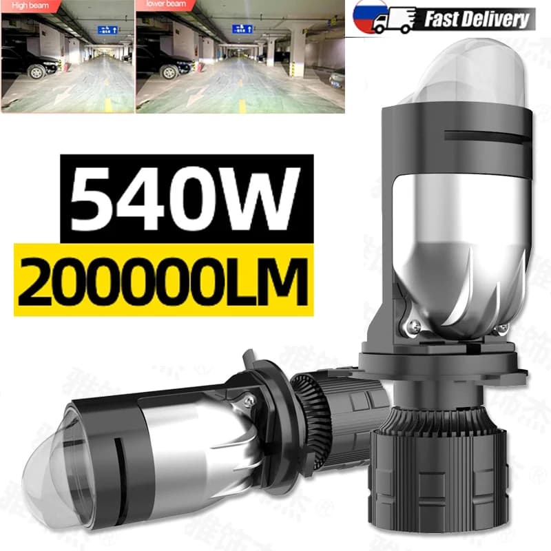 Bi LED H4 obiettivo del proiettore 200000LM Mini lampadina per Auto 540W Canbus Auto moto Turbo lampade Dual High Low Beam 12V 24V Plug & play