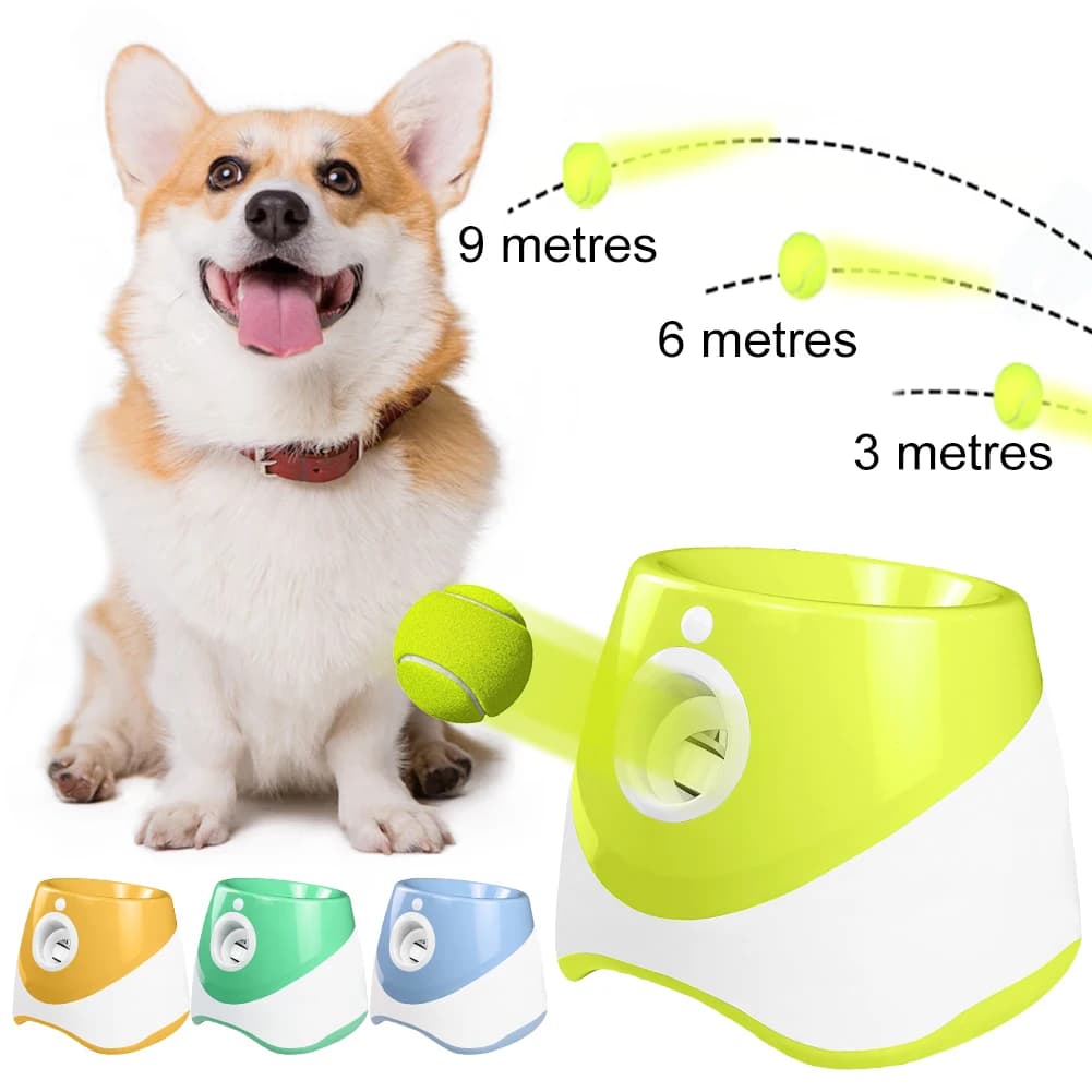 Lanciatore di Tennis per cani cani da compagnia automatico Chase Toy lancio automatico flipper Fun Interactive Machine catapulta Throw ricaricabile