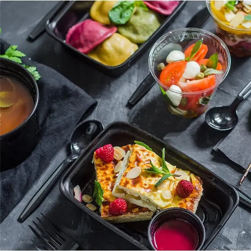 ABYA Set di 50 Contenitori per Preparazione Pasti, Contenitori Riutilizzabili per Alimenti da Asporto, Scatole Bento in Plastica, Contenitori per Conservazione Cibo, Lunch Box