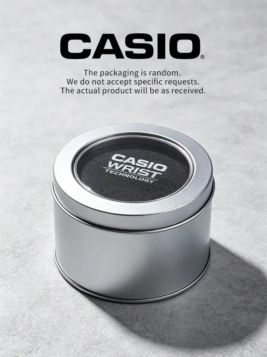 CASIO Original Watch Metal Storage Tin Box Portable Round Wristwatch Packaging Case Travel Gift Watch Container for Daily Swimmi