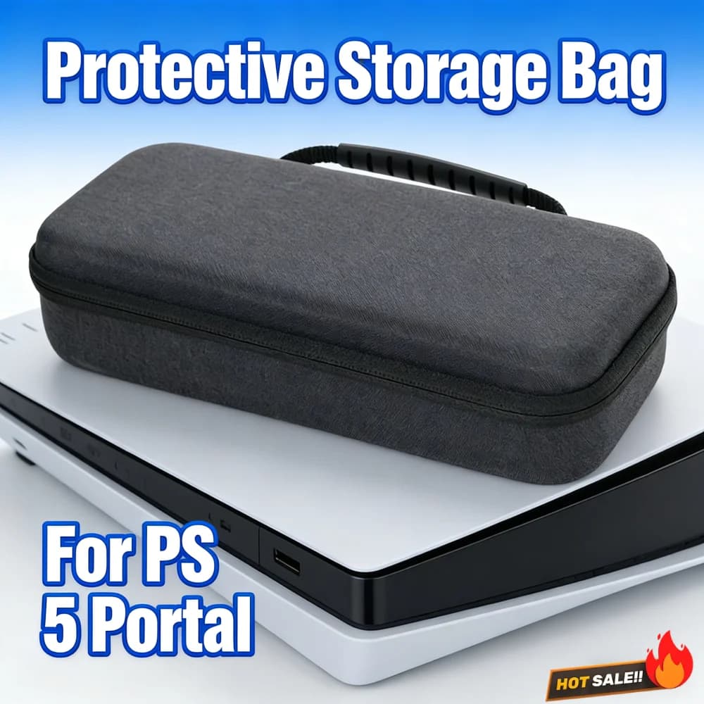 Custodia Protettiva per Console Portatile PS5 con Tasca a Rete, Borsa Rigida Anti-Graffio, Accessori Gaming Antiurto