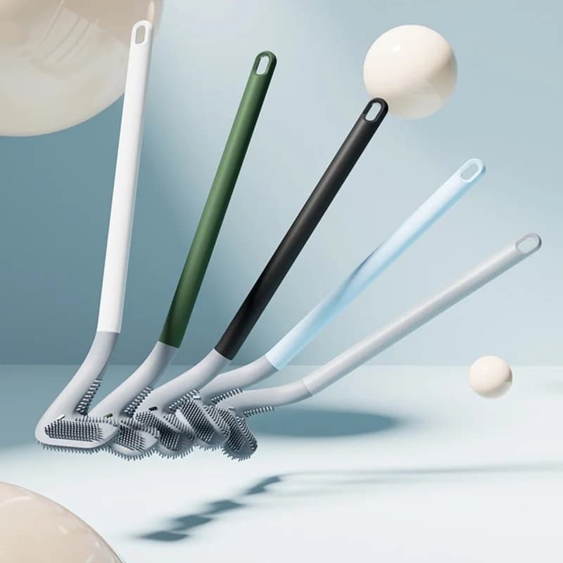 1pc, Golf Ball Toilet Brush, Flexible Long Handle Toilet Cleaning Brush, 360° No Dead Space Deep Toilet Cleaning Brush.