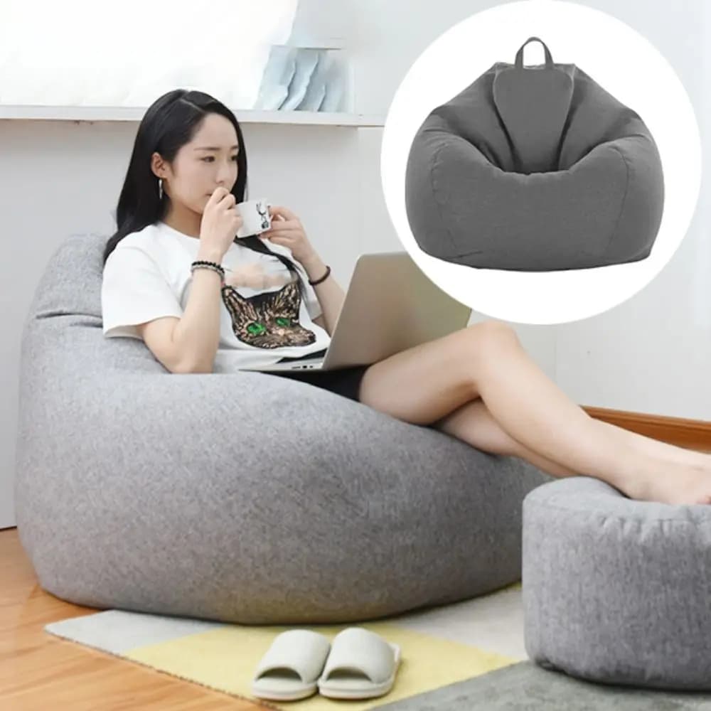 Comfortable sack chair cover, breathable and removable lazy sofa cover, soft sofa cover and washable for children