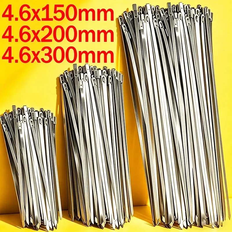 Wholesale Stainless Steel Cable Ties Heavy Duty Self Locking Metal Cables Tie Zip Straps Exhaust Wrapping Fasteners Organizers