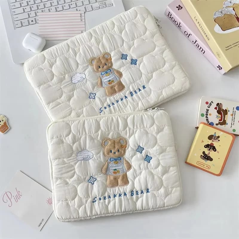Borsa per laptop con ricamo a forma di nuvola morbida per notebook da 13/14 pollici Custodia per tablet iPad Accessori per computer Forniture per ufficio