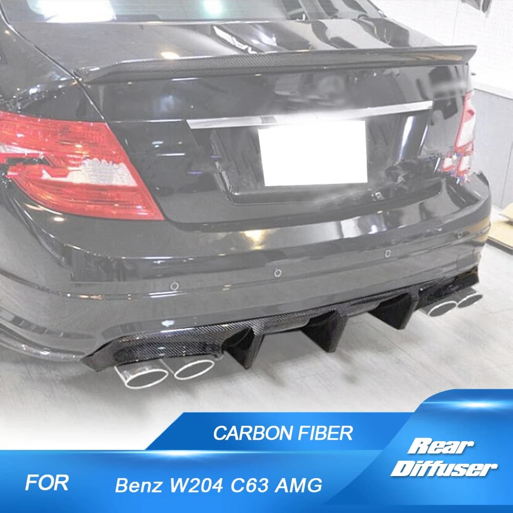Spoiler per labbro diffusore paraurti posteriore per auto in fibra di carbonio per Mercedes-Benz Classe C W204 C300 C63 AMG Berlina Solo 2008 - 2011