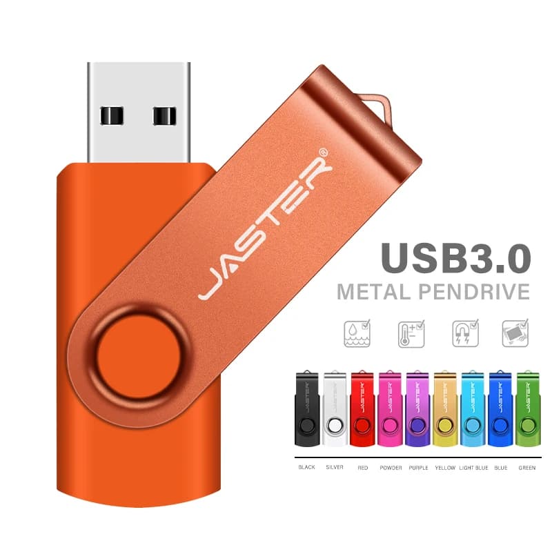 Chiavetta USB 3.0 ad alta capacità da 128 GB Pen Drive 64 GB Logo personalizzato Memory Stick ruotabile 32 GB 16 GB Disco U aziendale regalo