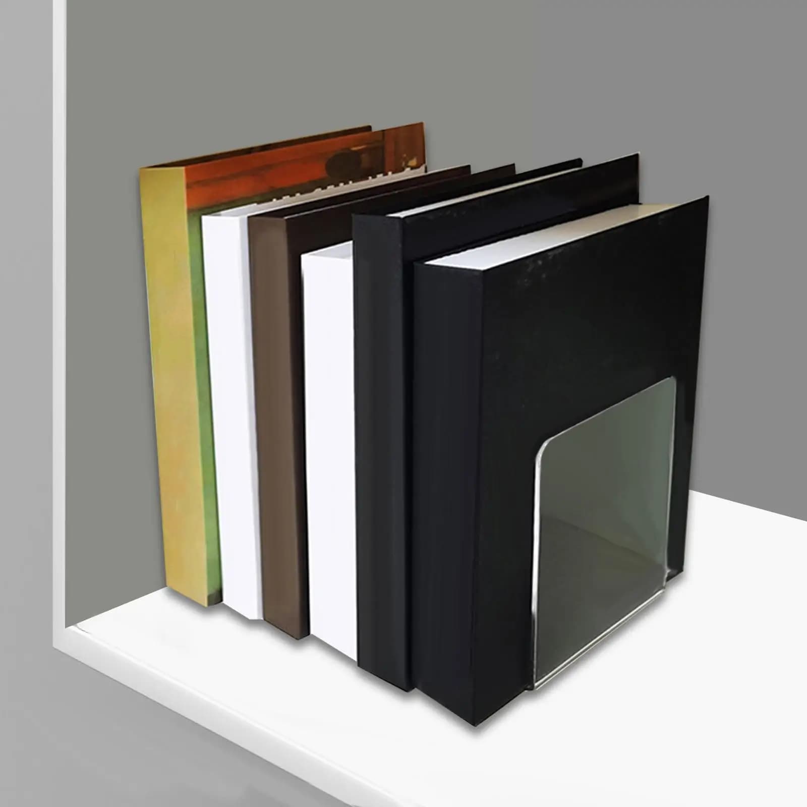 Fermalibri in acrilico Fermalibri Tappo Scaffale Decor Organizzatore da scrivania Antiscivolo Trasparente
