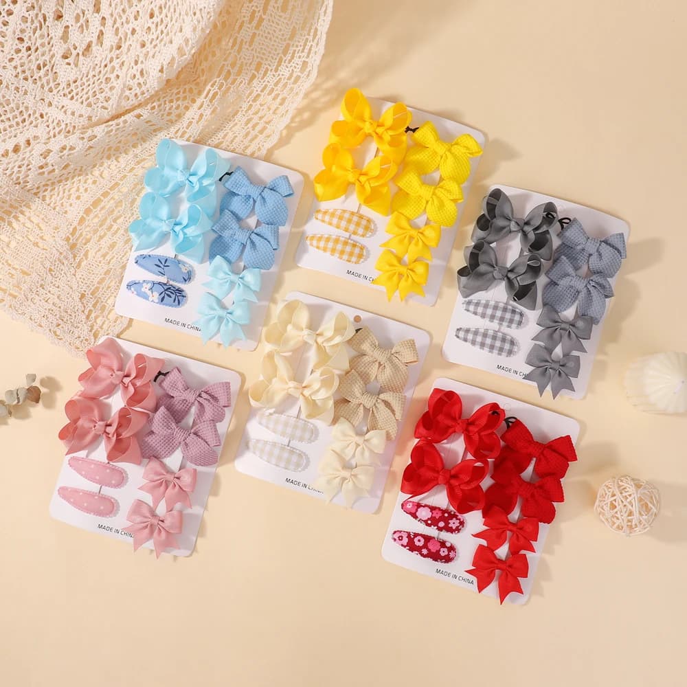 8 pezzi fermagli per capelli con fiocco dolce e carino con clip BB forcine per nastro per ragazze mollette fermagli per capelli solidi accessori per capelli regalo per bambini