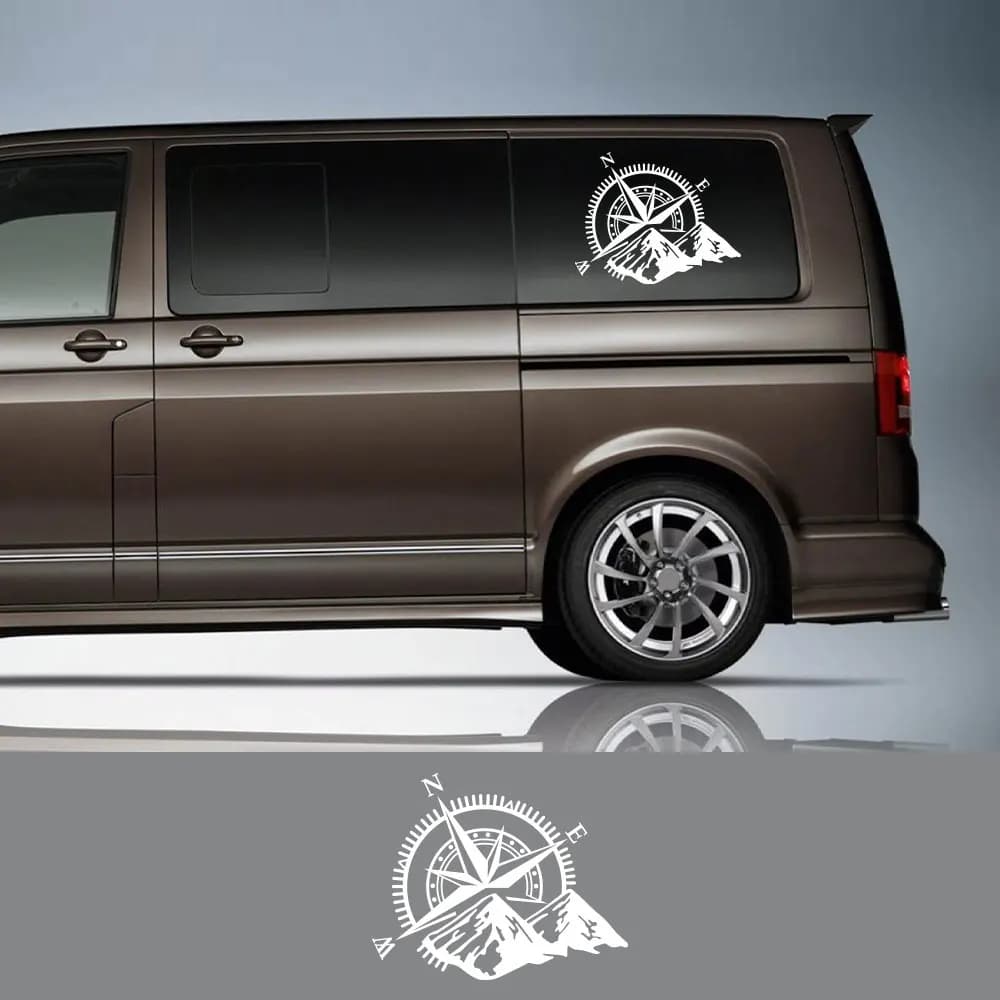 Car Stickers Camper Van COMPASS Graphics Body Decor Vinyl Film Decals For Volkswagen VW Transporter T4 T5 T6 Accessories