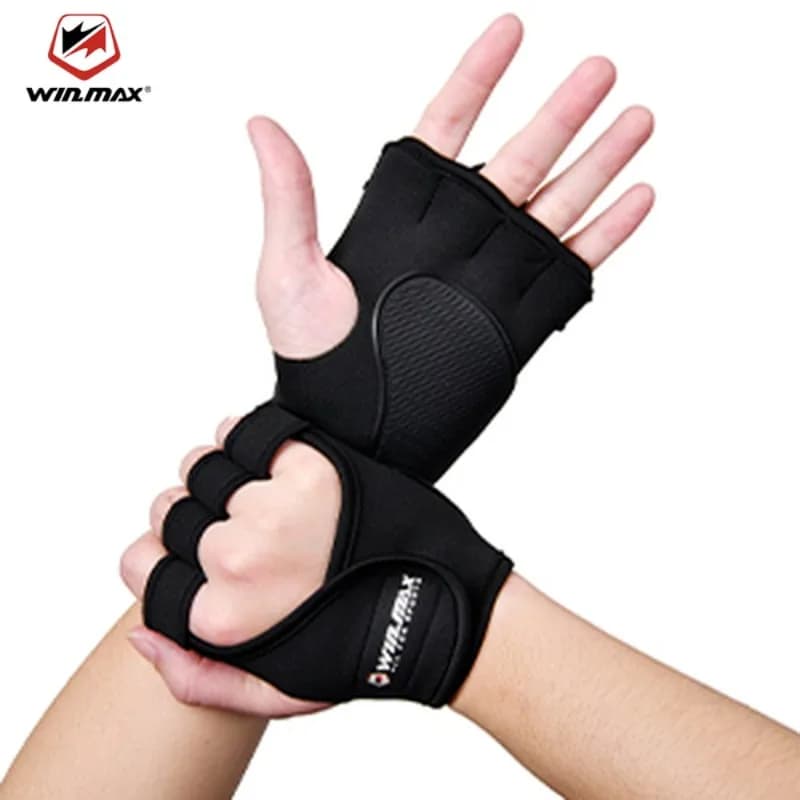WIN.MAX Men's Half Finger Anti-Slip Gym Gloves Weight Lifting Fitness Workout Training Hand Protector Body Building