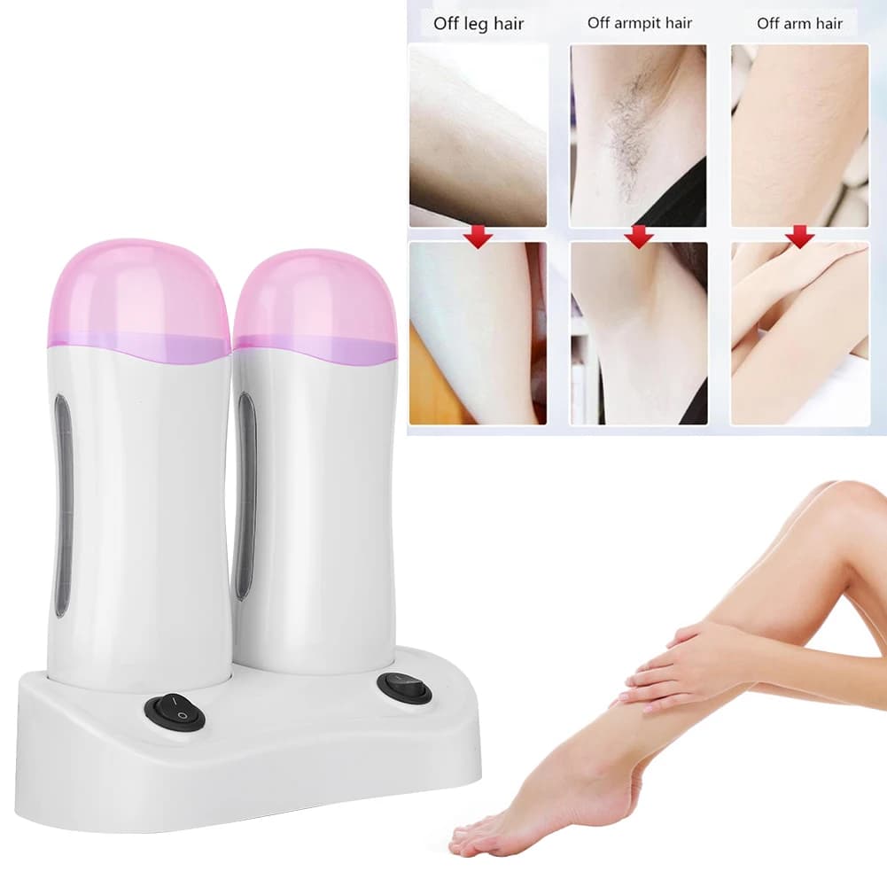 Cartuccia Rullo di cera Scaldacera Doppia cartuccia Cera Depilatoria Rullo Scaldino Riscaldatore Ceretta Macchina per la depilazione del corpo Riscaldatore di cera