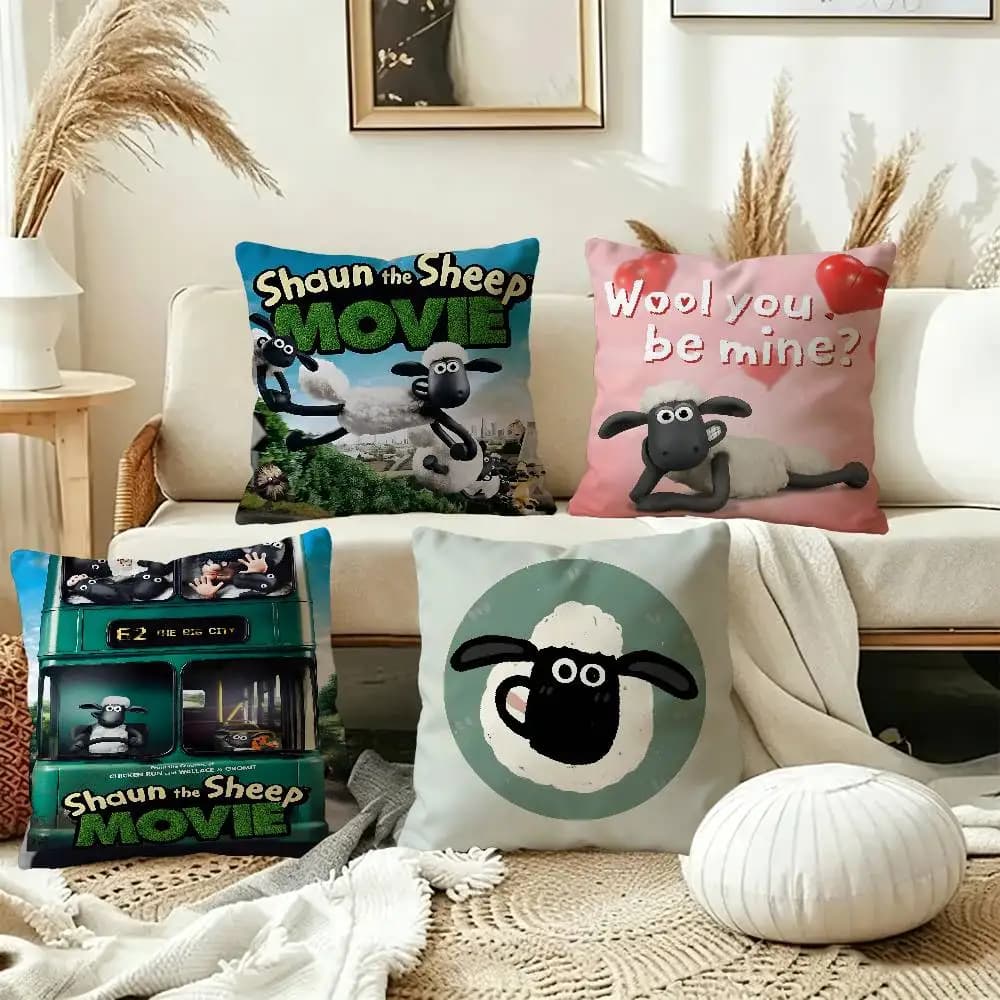 Cartoon S-Shaun fun the Sheep anime Pillow Anime Pillow Sofa Bed Head Pillow Cover Cushion Cover 45x45 cm Fashion