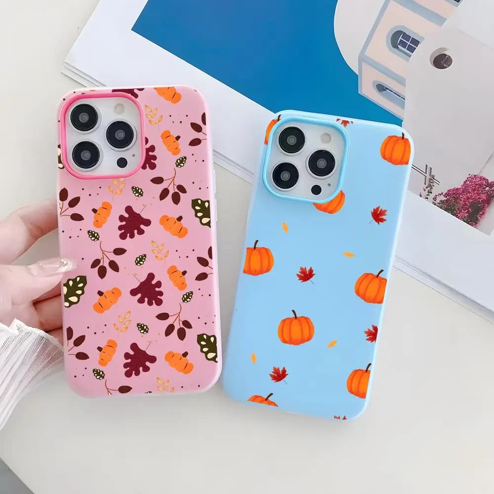 Autumn Harvest Pumpkin Phone Case Jelly like 2 in 1 dual-layer dopamine phone case, compatible with iPhone 17/16/15/14/13/12