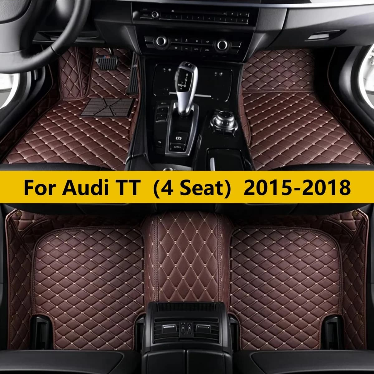 Car Floor Mats Fit For Audi TT（4 Seat）2015 2016 2017 2018 Auto Leather Foot Mat Rugs Carpet Pads