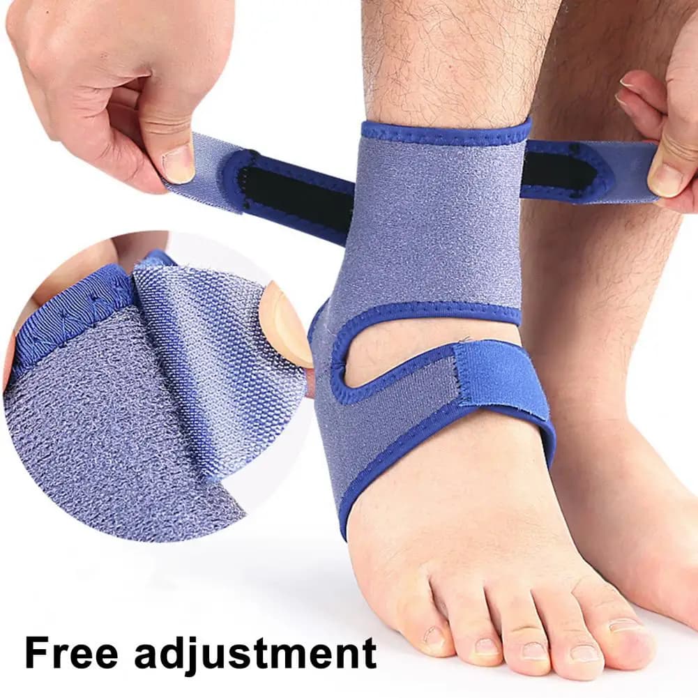 Tutore per caviglia con guarnizioni in silicone per tallone Tutore elastico per caviglia per corsa, basket, pallavolo, regolabile per uomo