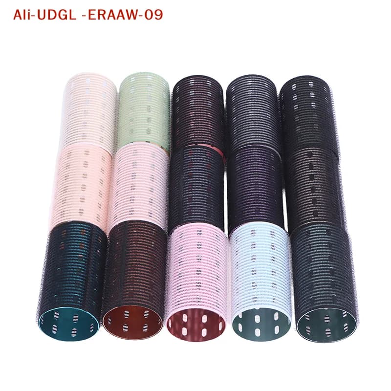 1 Pezzo Rullo per Capelli Autoadesivo con Anima in Alluminio 5*9cm, in Puro Nylon con Chiusura a Strappo, Termico Auto-Aderente per Styling e Volume