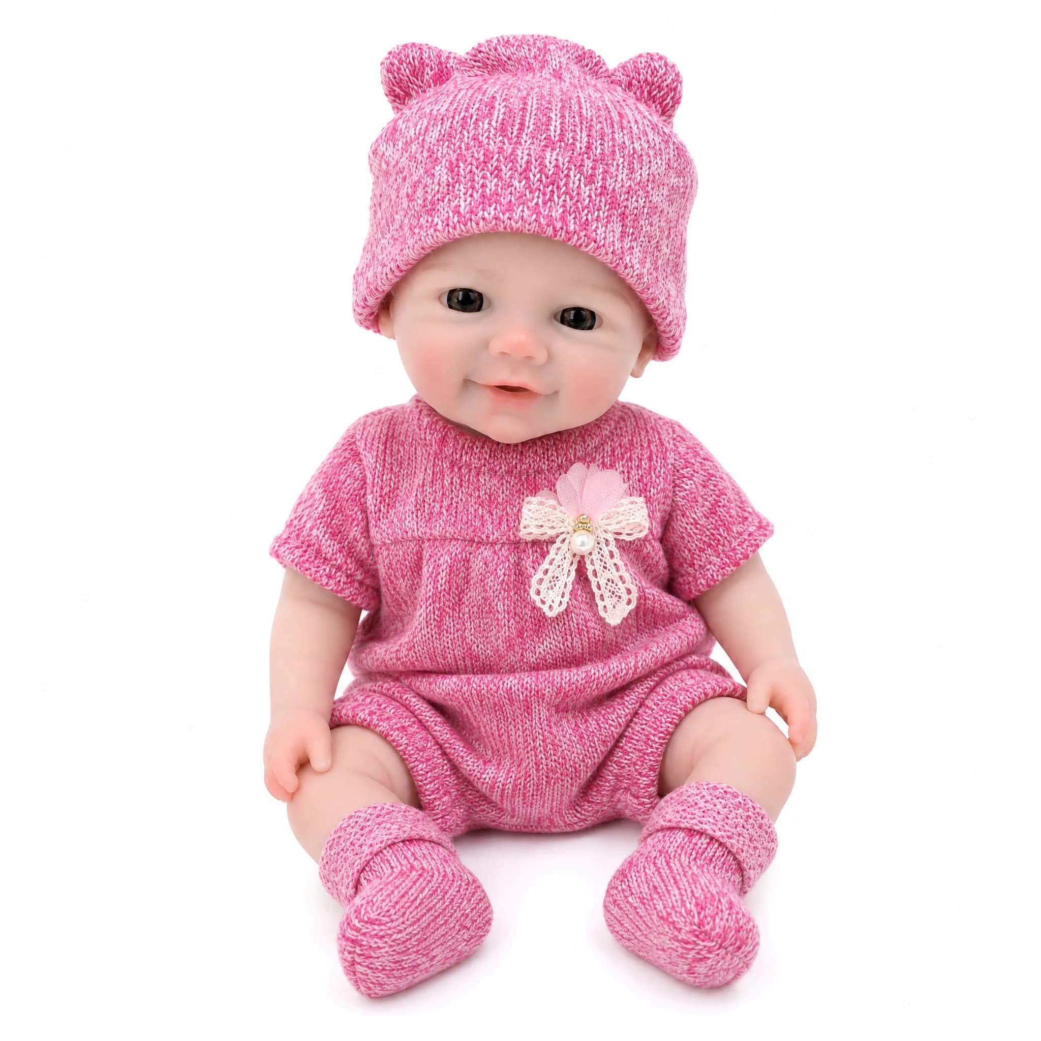 NPK 12inch Vivienne weight 1100G mouth can open Super soft solid silione Doll comes with Cloth Squishy Elastic