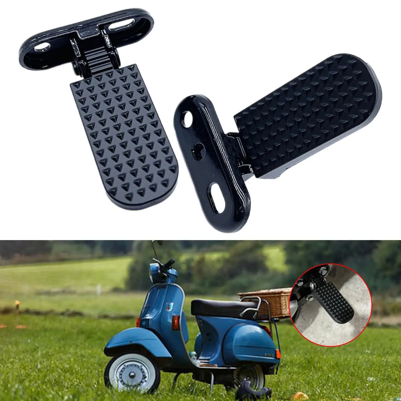 Pedali posteriori per bici da 2 pezzi Pedane pieghevoli in metallo per bicicletta elettrica Moto Sgabello pieghevole Accessorio per poggiapiedi per bici da strada