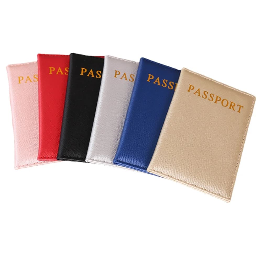 Porta passaporto in tinta unita Custodia protettiva per passaporto Custodia per passaporto per documenti ID Porta carte di credito bancarie Accessori da viaggio