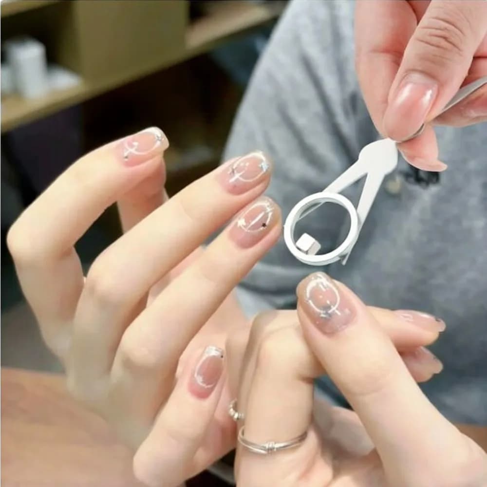 Set of 2 nail magnets cat eye effect, ring magnet + French metal plate, multifunction magnet for nail gel cat eye effect