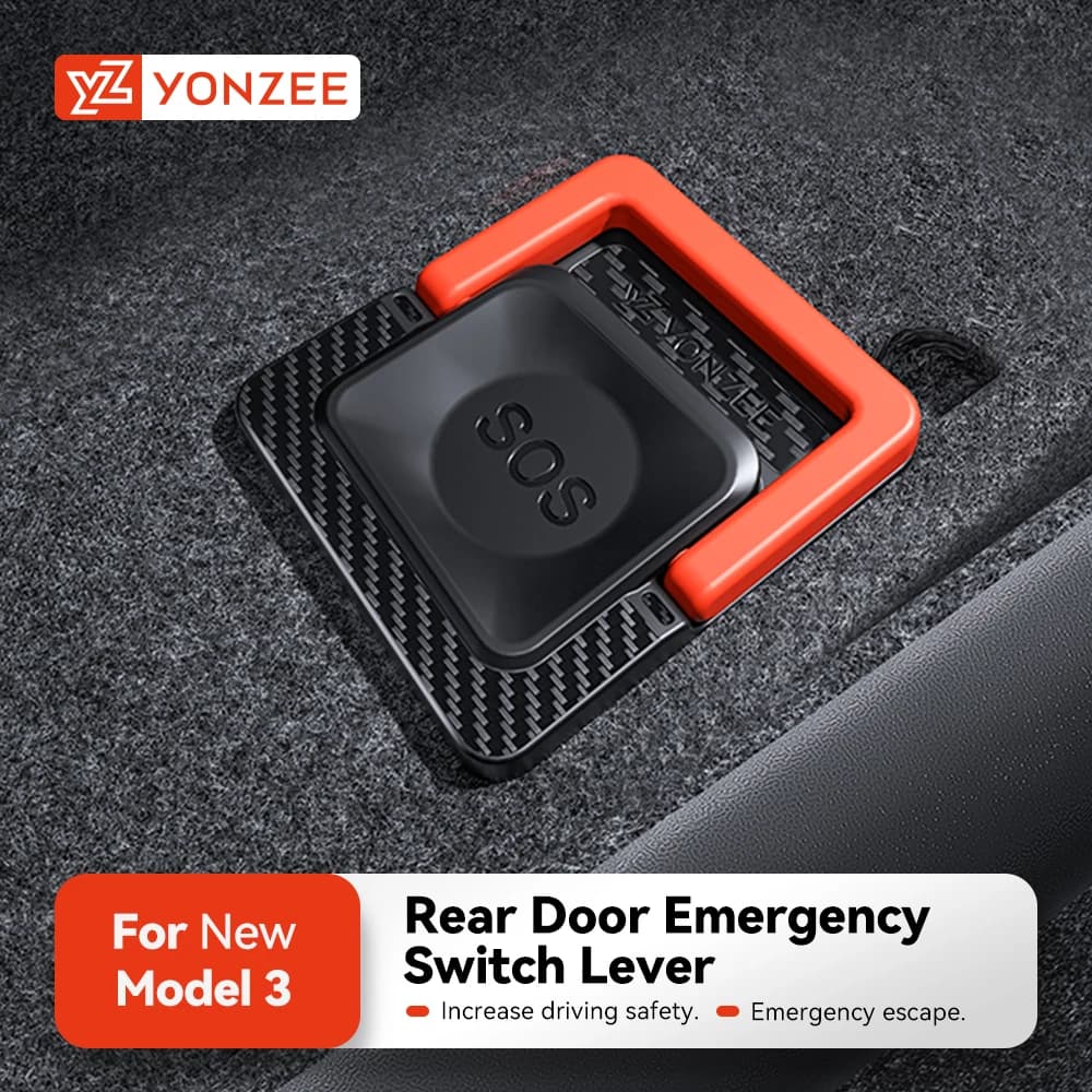 YZ For Tesla Model Y 2021-2025 Model 3 Y Highland Juniper Rear Door Emergency Security Pull Corda Emergency Handle Auto Accessories