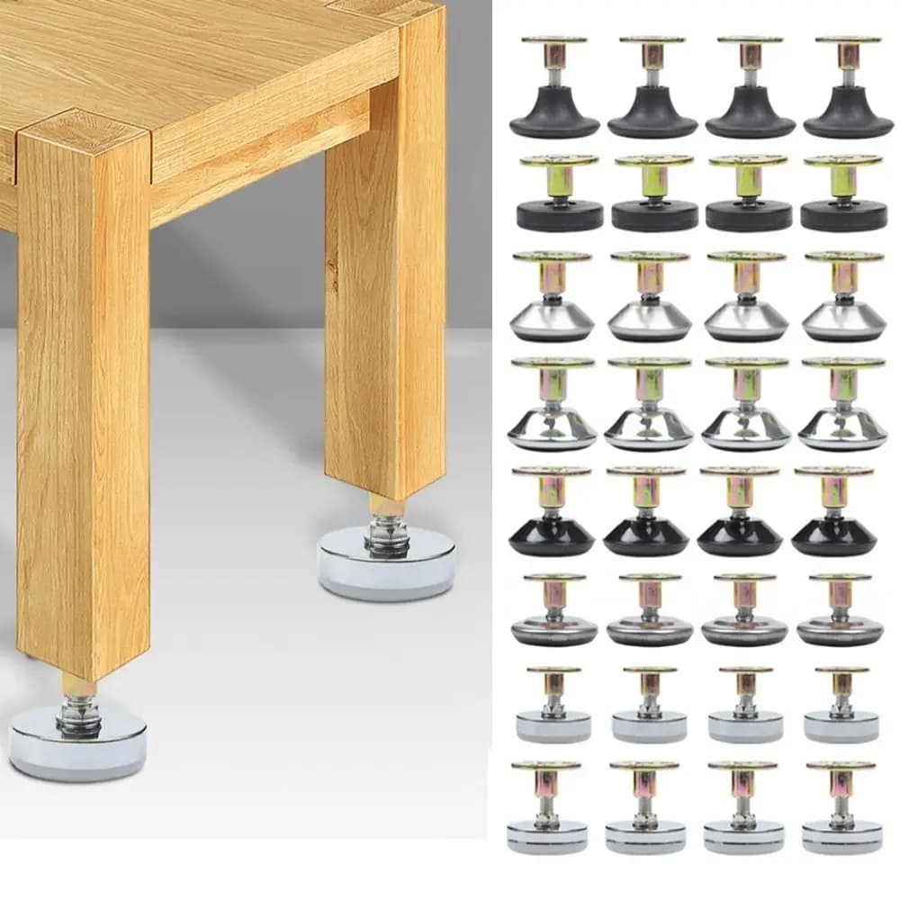4 pezzi di supporto per mobili regolabile gamba base avvitata protezione per pavimento piedi per gambe per sedie hardware per mobili piedini di livellamento sedia da tavolo
