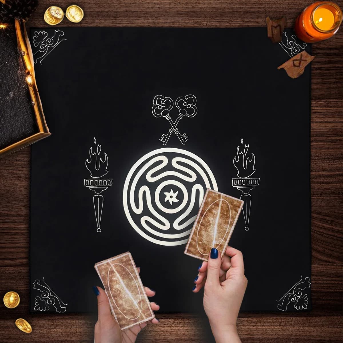 Hecate Dea Tarocchi Tovaglia Altare Panno Stregoneria Astrologia Carte Oracle Pad Gioco da tavolo Carte Pad Decor Home Decor