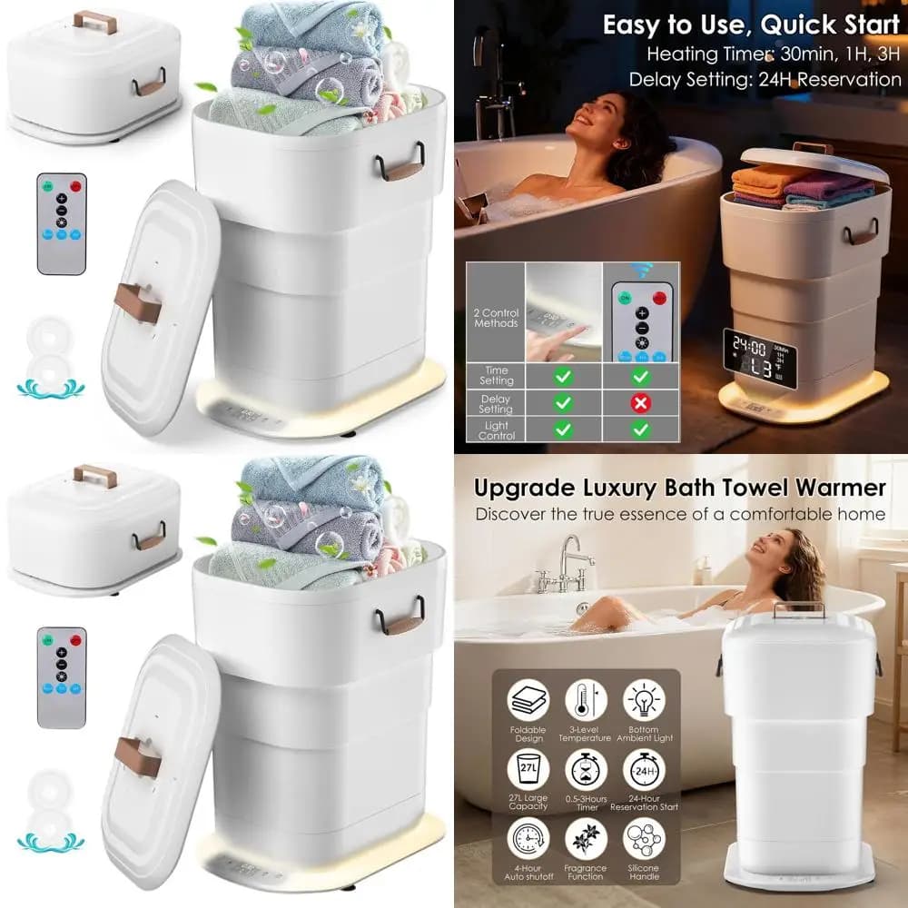 Luxury Scaldasalviette with Timer, Automatic Switching, Ambient Light, Ideal for Large Towels, Covers and Bathrobes - Perfect for a Spa Atmosphere