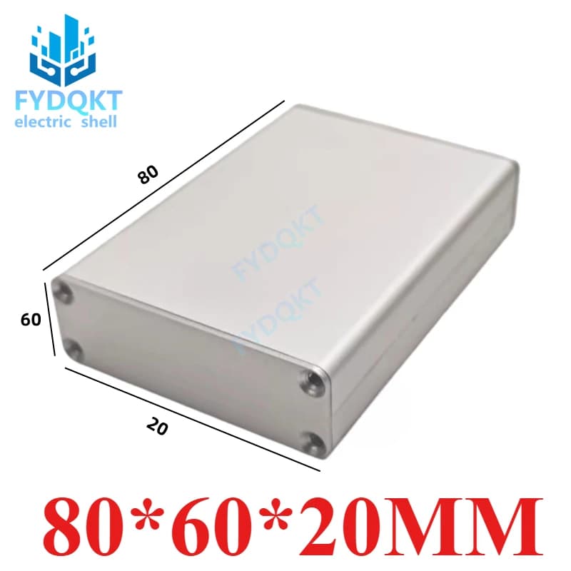 1 pz 80x60x20mm Scatole profilo in alluminio in lega di alluminio scatola del circuito stampato dell'alloggiamento del PCB della banca di potere