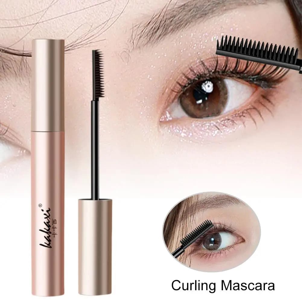 Mascara per ciglia Mascara in fibra di seta impermeabile Nero Estensioni per ciglia arricciate lunghe Cosmetici per il trucco degli occhi non agglomeranti