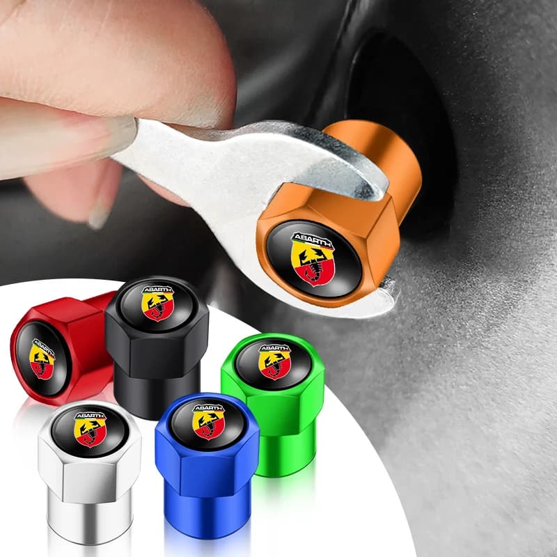 4PCS Car Wheel Tire Valve Caps Tyre Rim Stem Covers For Abarth Peugeot Citroen LEXUS Infiniti Dacia Tesla Cadillac Land Rover