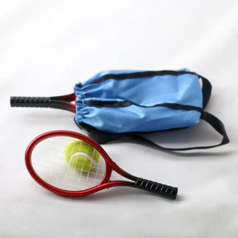 Mini bambola kit racchetta da tennis casa delle bambole fai da te 1/6/1/12 accessori per casa delle bambole simulazione tennis tennis creativo