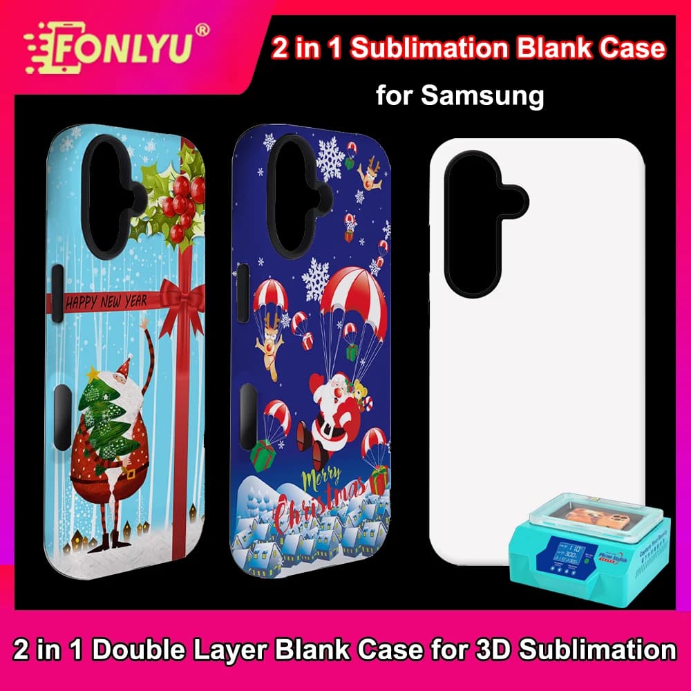 FONLYU 5 pezzi sublimazione 2 in 1 custodia per telefono vuota per Samsung S25 S23 S22 S21 S24 S23 + s24 ultra FE Edge A54 A55 TPU antiurto