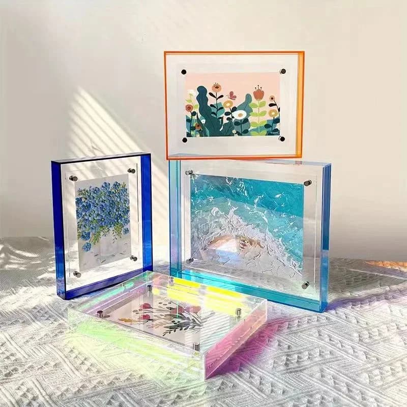 Translucent Acrylic Hollow Photo Frame, Ambient Pendulum, Wall Decoration, Picture Frame, Wedding Photo, ID Photo, Painting