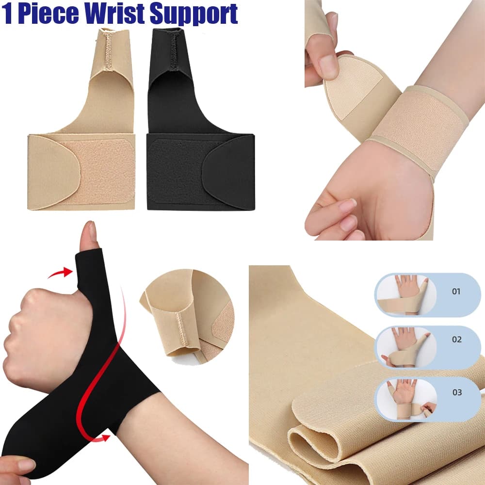 1x Supporto per Polso e Pollice Traspirante, Fascia Elastica Morbida per Polso, Protezione a Compressione per Tendini